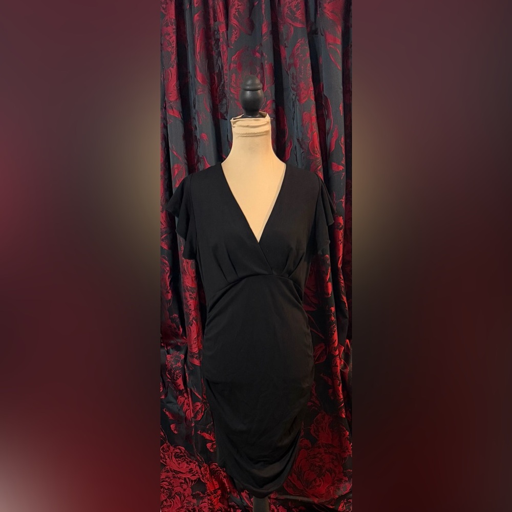 Elegant Black V-Neck Dress